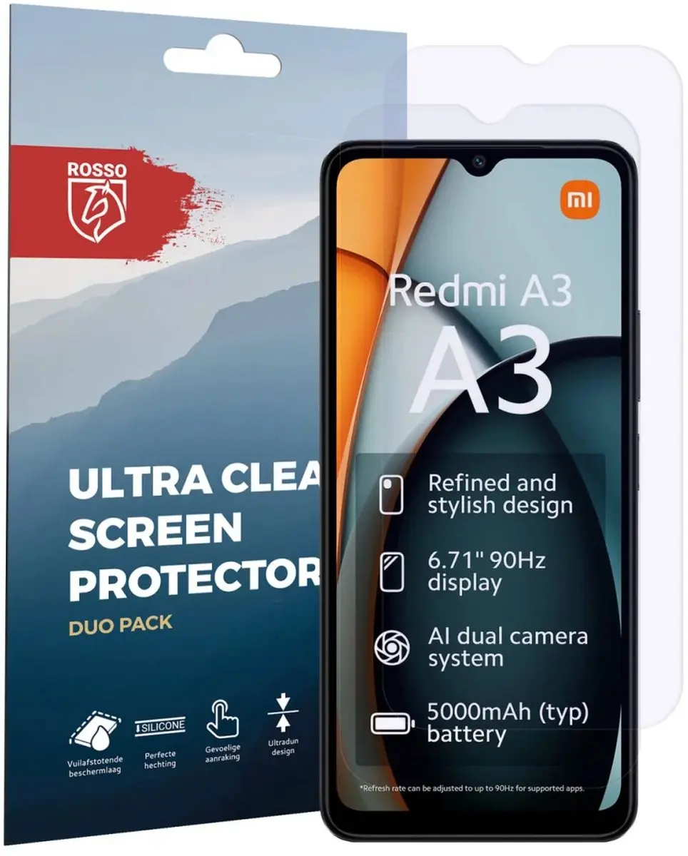 Rosso Screen Protector Xiaomi Redmi A3 - 2 Stuks