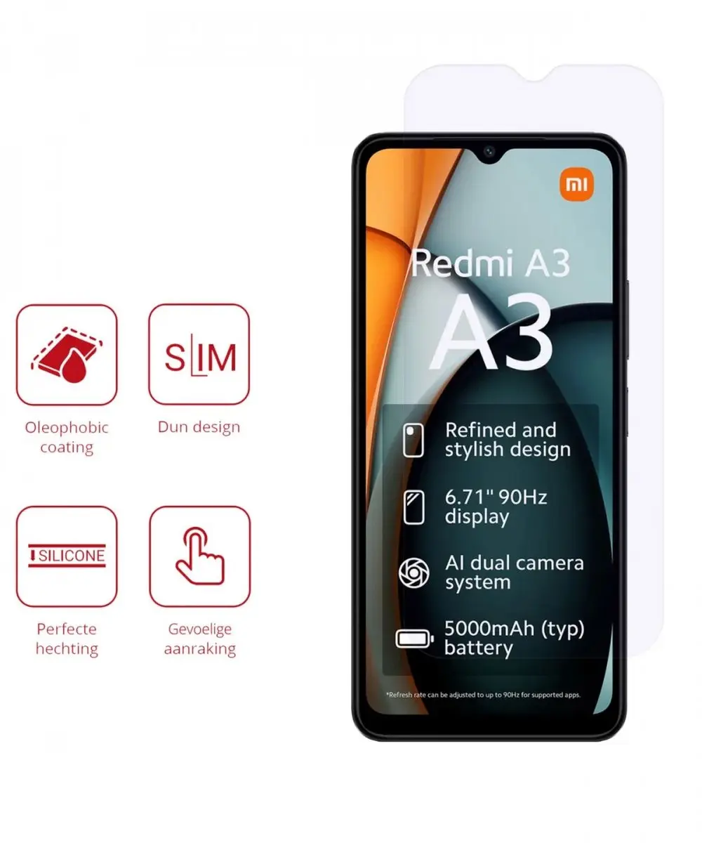Rosso Screen Protector Xiaomi Redmi A3 - 2 Stuks