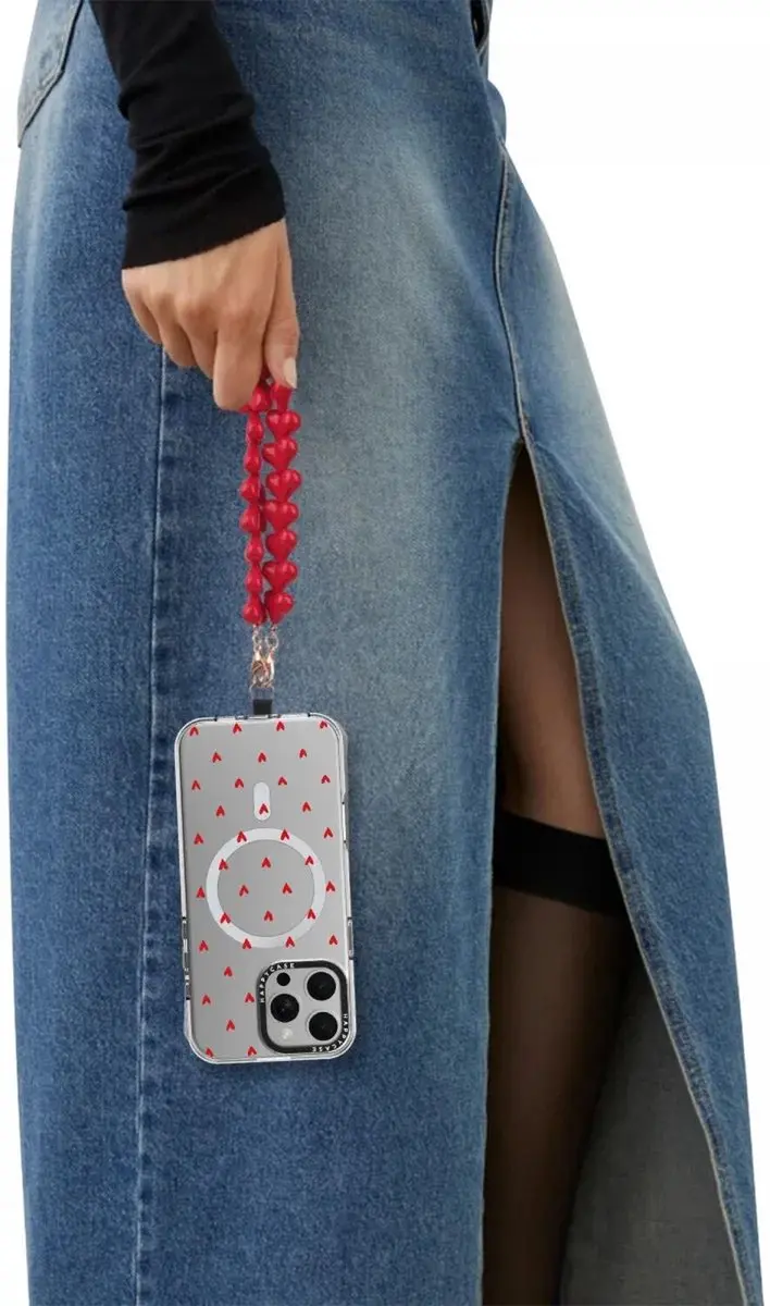 HappyCase Mykonos Hartjes Armband - 30cm - Rood