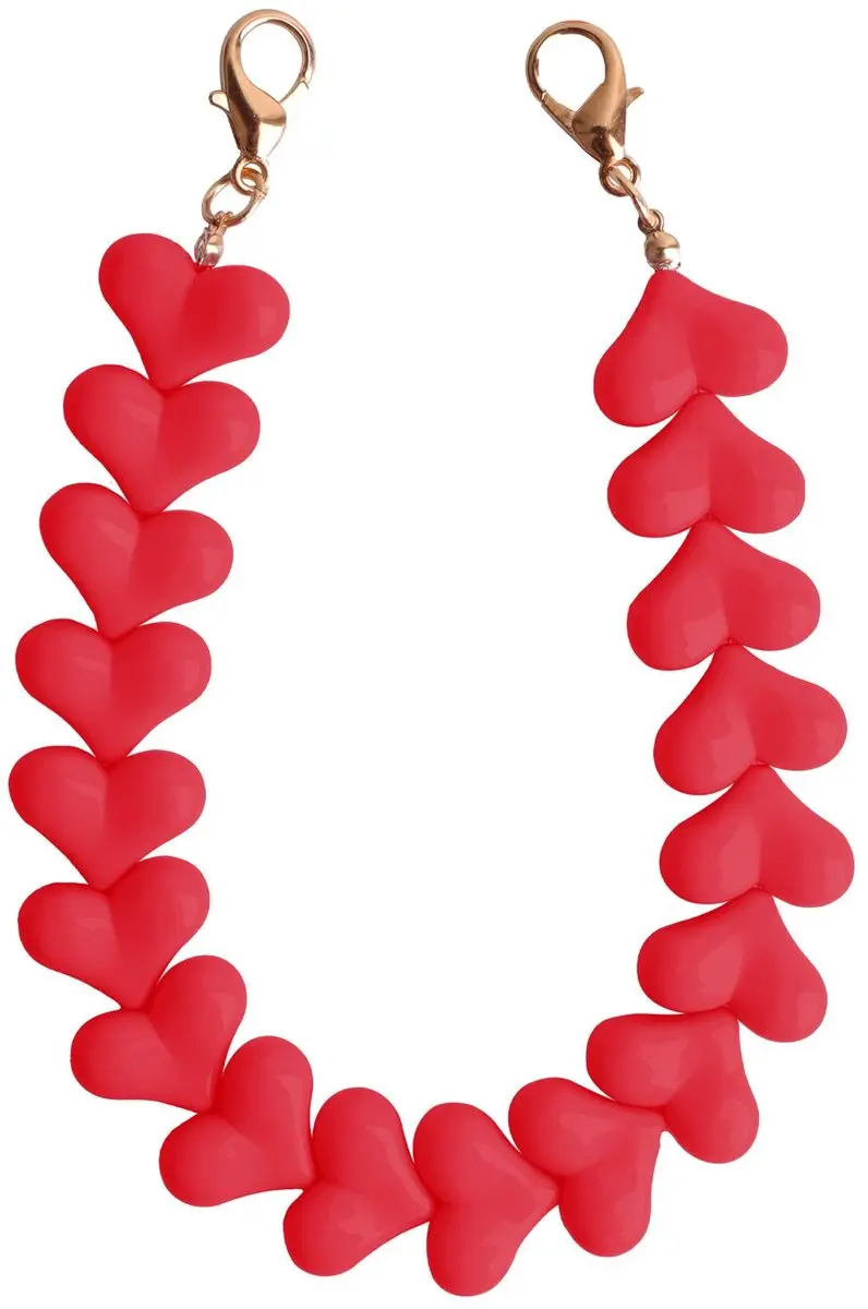 HappyCase Mykonos Universele Hartjes Armband Telefoonkoord (30CM) Rood