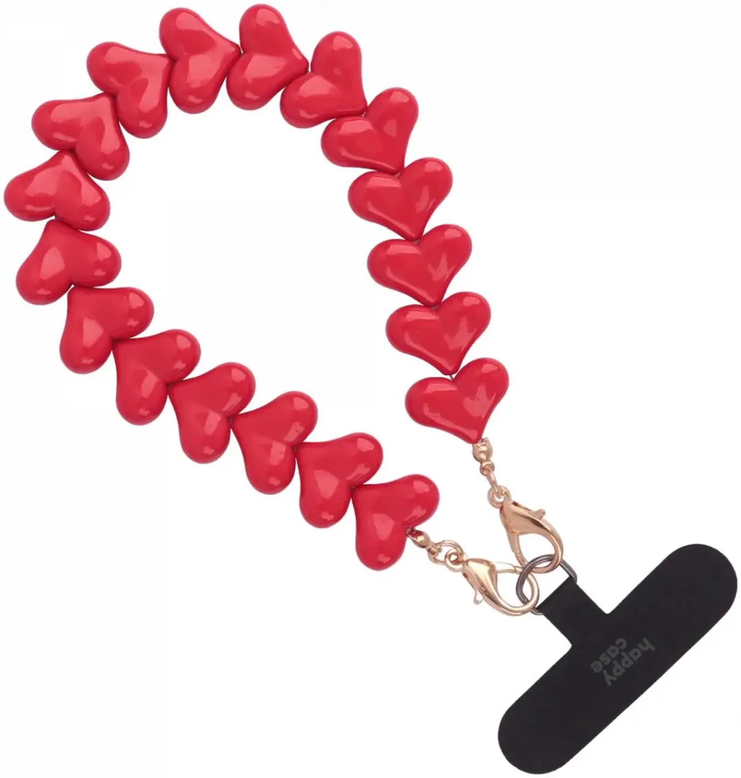 HappyCase Mykonos Hartjes Armband - 30cm - Rood