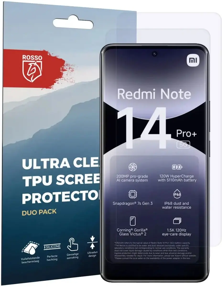 Rosso Screen Protector Xiaomi Redmi Note 14 Pro Plus - 2 Stuks