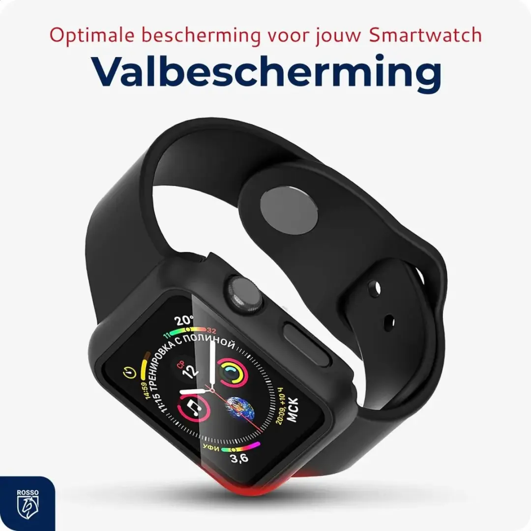 Rosso Tempered Glass Apple Watch 10/11 42mm - Full Protect - Zwart