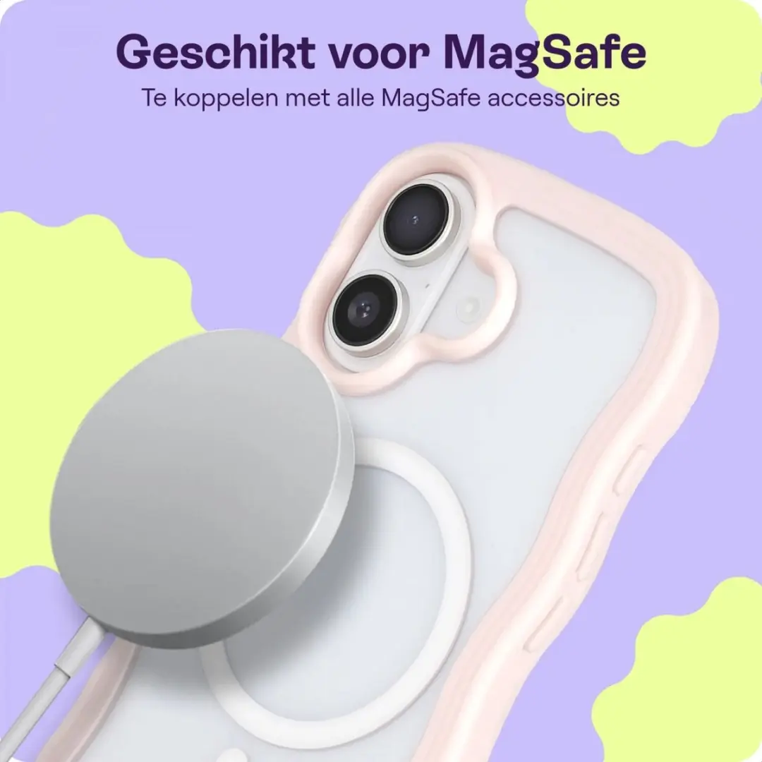 HappyCase Wavy Hoesje iPhone 16 - Roze