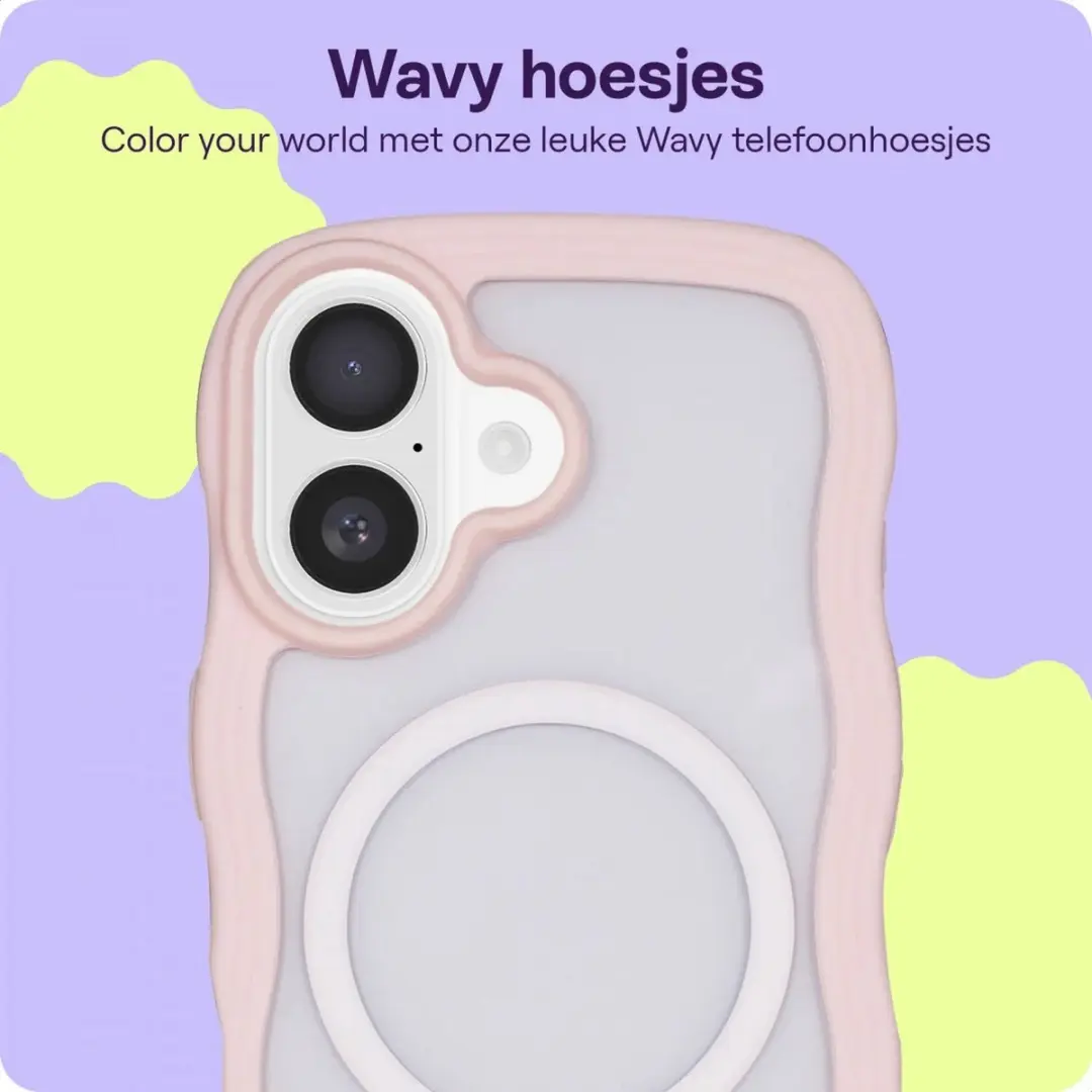 HappyCase Wavy Hoesje iPhone 16 - Roze