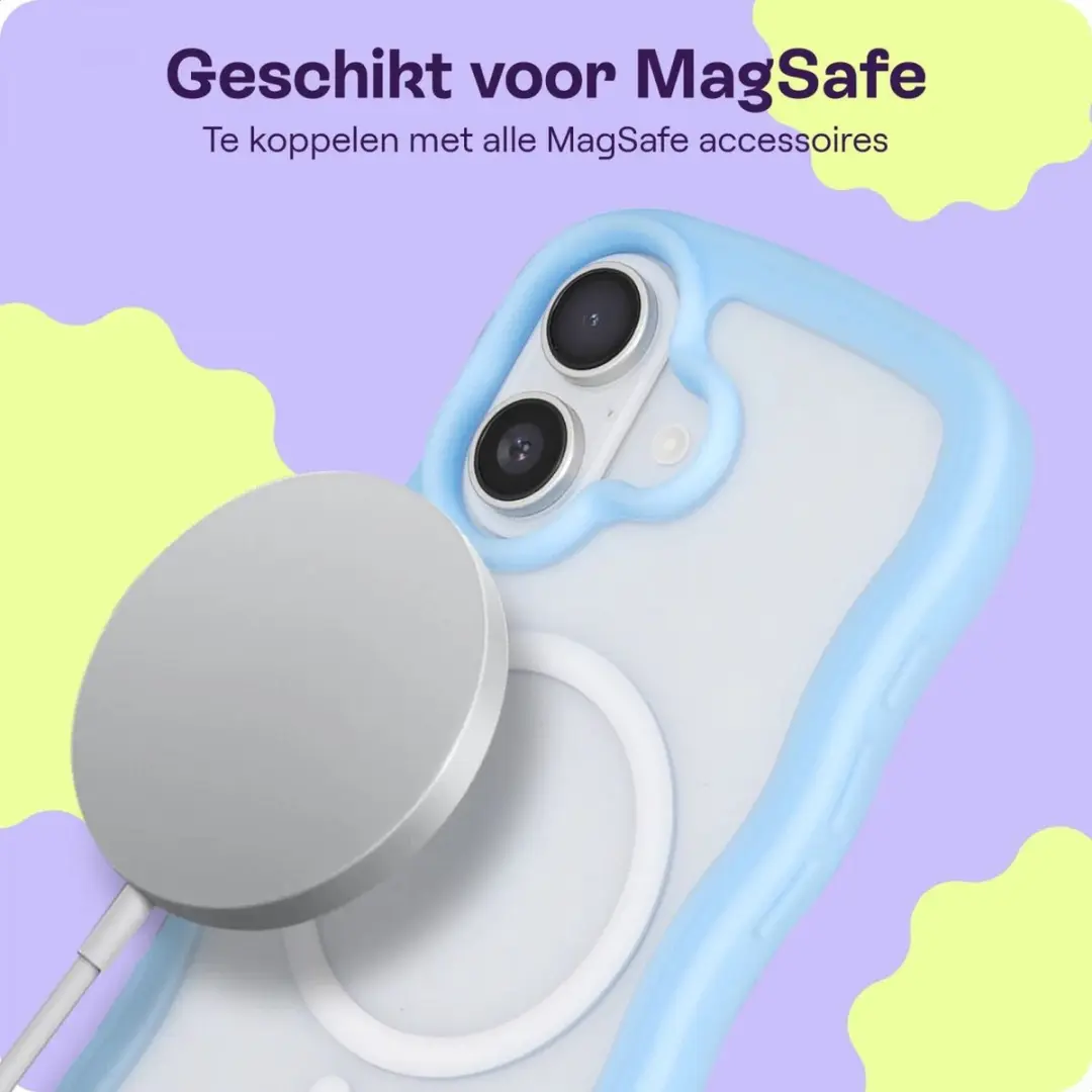 HappyCase Wavy Hoesje iPhone 16 - Blauw HC-WH-IP16-BL
