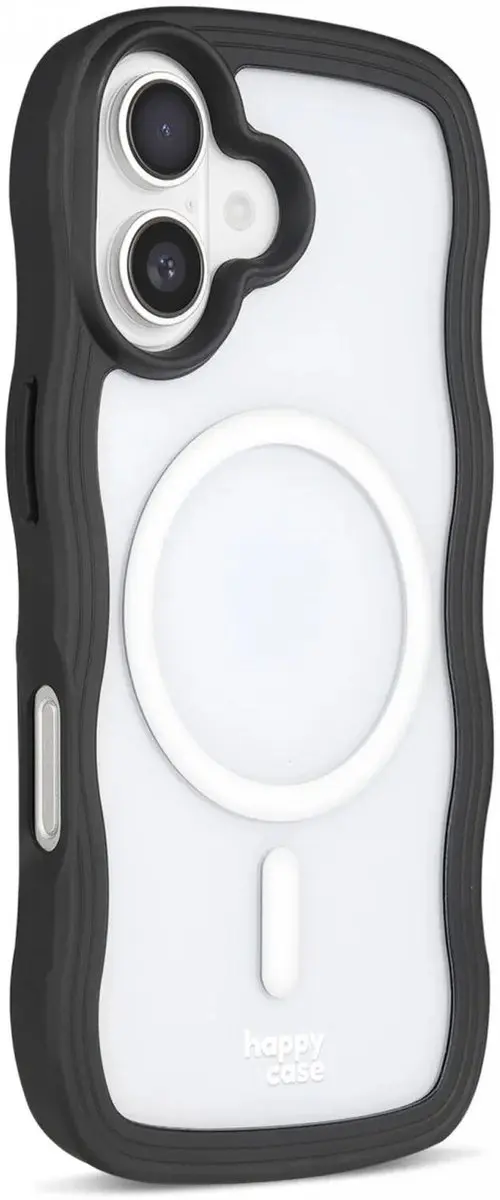 HappyCase Wavy Hoesje iPhone 16 Plus - Zwart