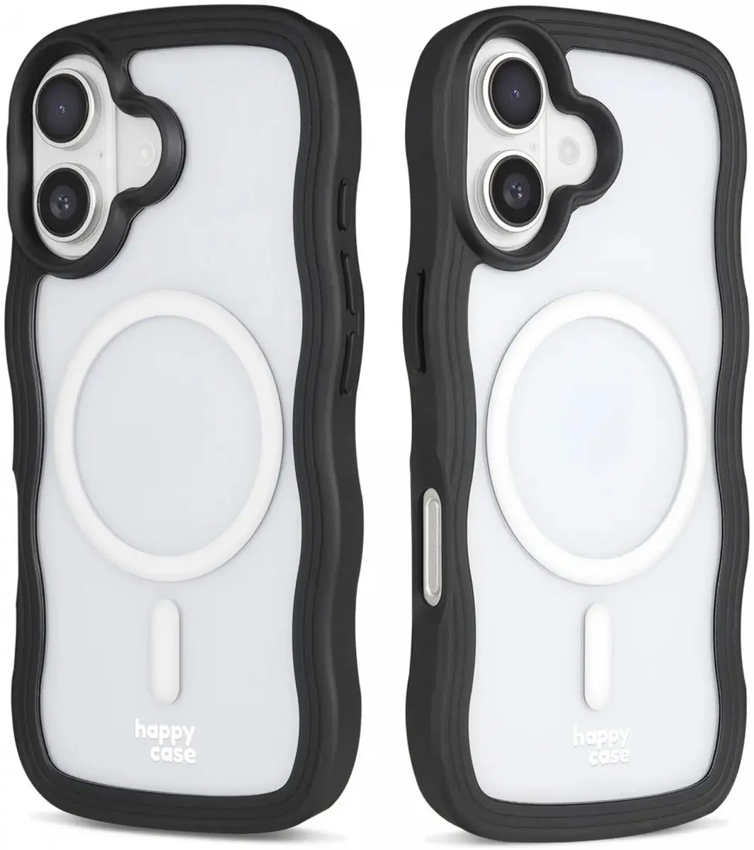 HappyCase Wavy Hoesje iPhone 16 Plus - Zwart