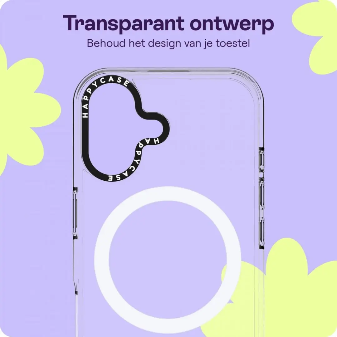 HappyCase Joy Hoesje iPhone 16 - Transparant - MagSafe