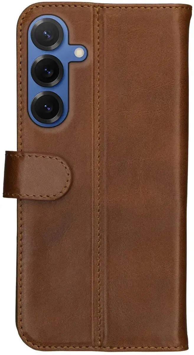 Rosso Deluxe Echt Leer Hoesje 203217 - Samsung Galaxy S25 Plus - 3 Pasjes - Bruin