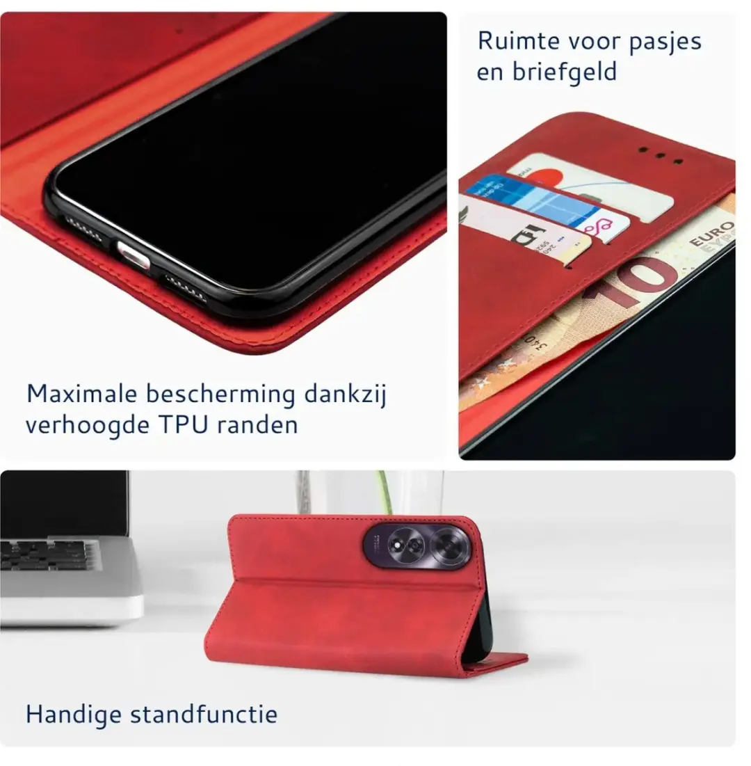 Rosso Element Wallet Book Case Oppo A60 208737 - Rood