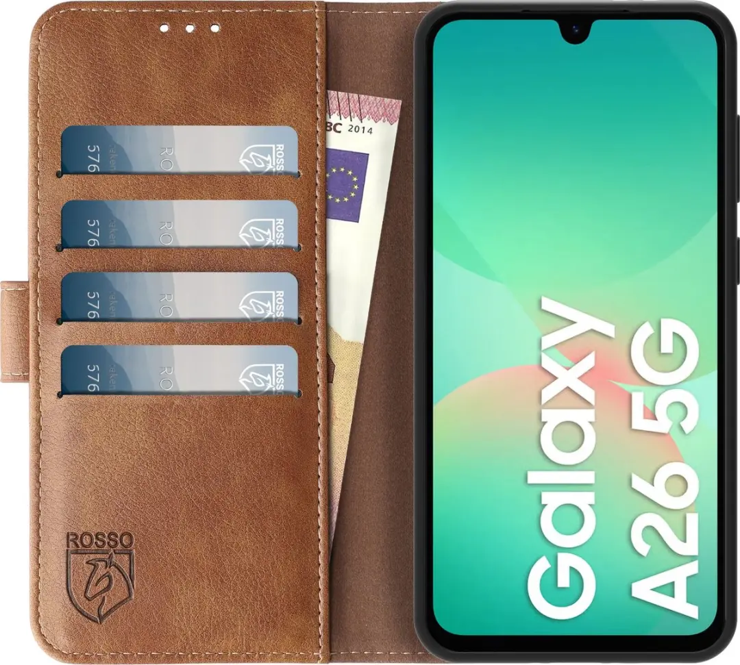 Rosso Element Wallet Book Case Samsung Galaxy A26 - 3 Pasjes - Bruin