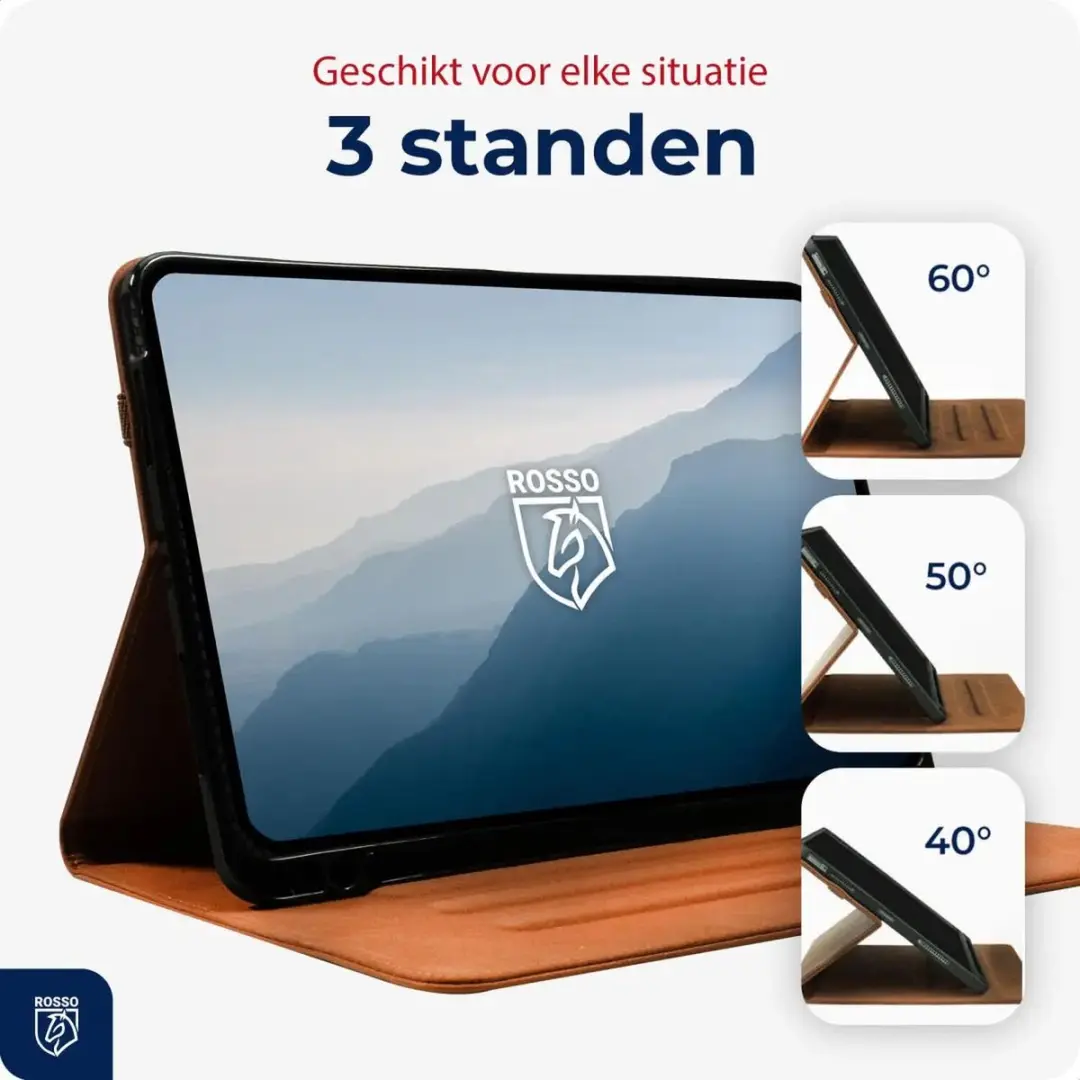 Rosso Deluxe Hoes Samsung Galaxy Tab S9/S9 FE/S10 Lite - Echt Leer Bruin - 208620