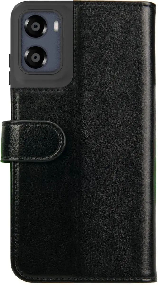 Rosso Element Wallet Book Case Moto E15 - 3 Pasjes - Zwart