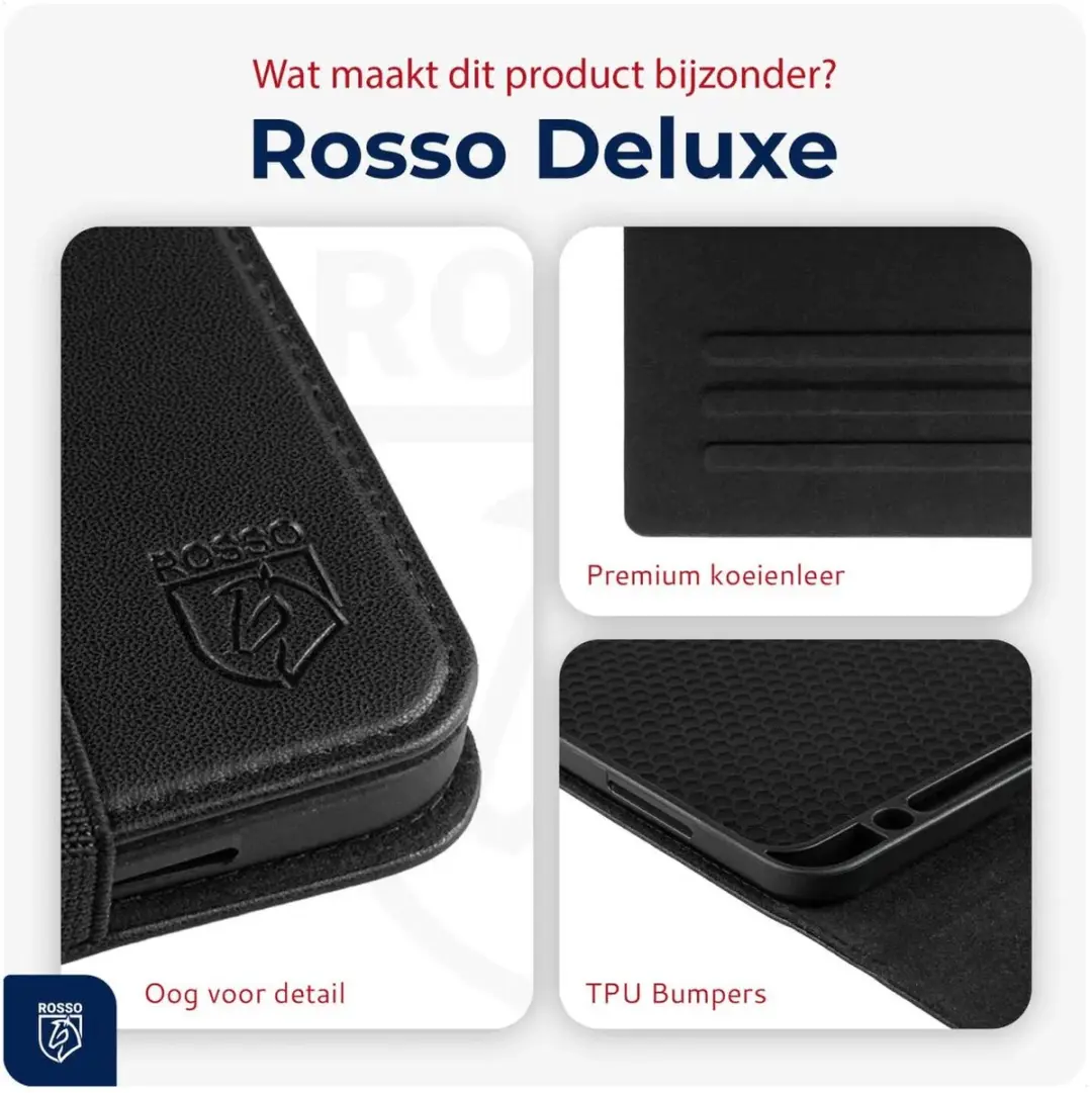 Rosso Deluxe 212889 Hoes Samsung Galaxy Tab S10 FE Plus - Zwart Leer
