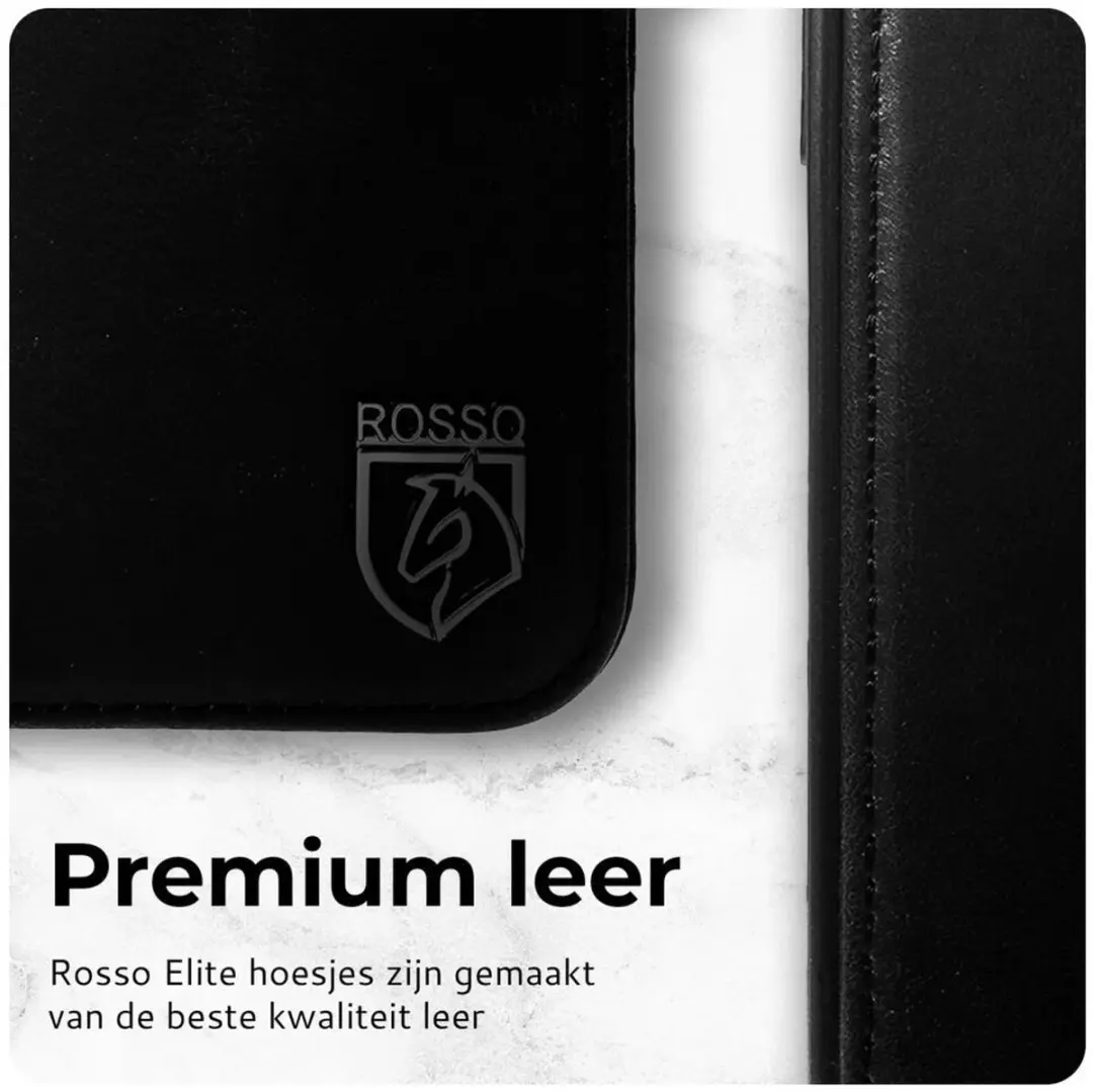 Rosso Elite 212901 Hoesje Samsung Galaxy S25 Edge - MagSafe/Qi2 - Zwart Leer - 3 Pasjes