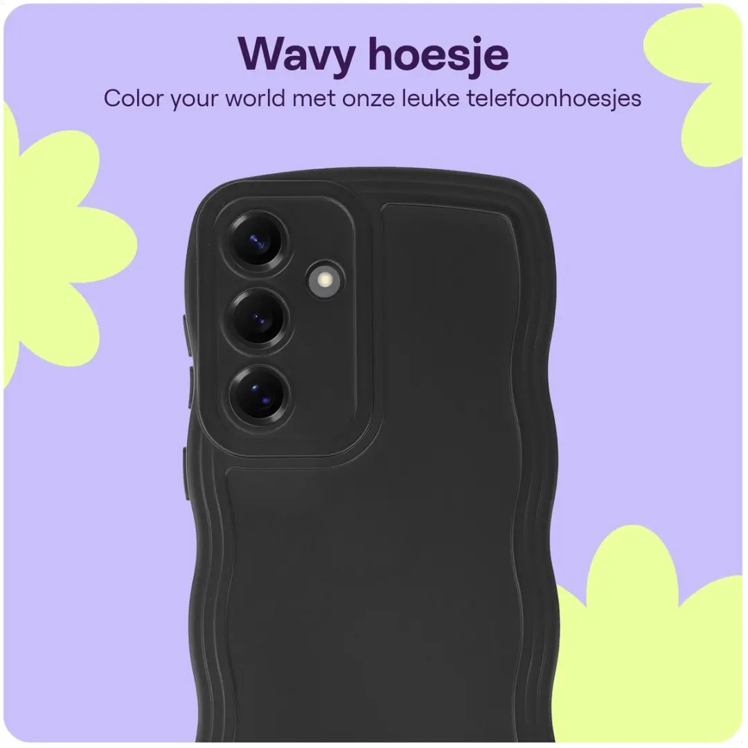 HappyCase Wavy Hoesje Samsung Galaxy S25 - Zwart