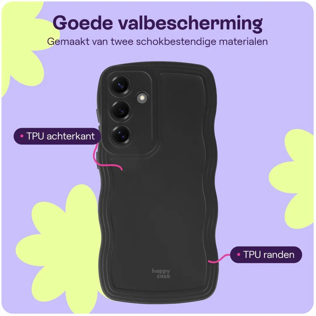 HappyCase Wavy Hoesje Samsung Galaxy S25 - Zwart