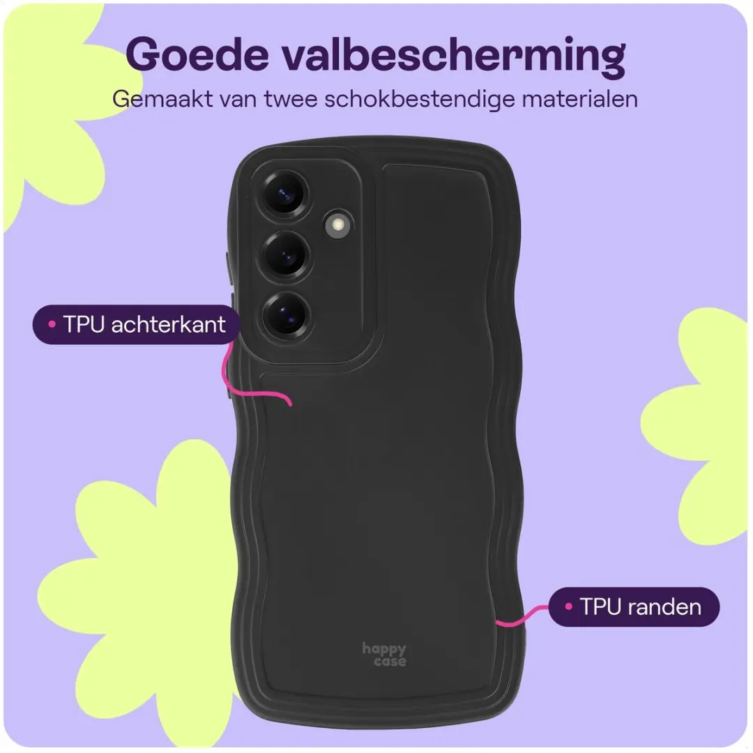 HappyCase Wavy Hoesje Samsung Galaxy S24 - Zwart