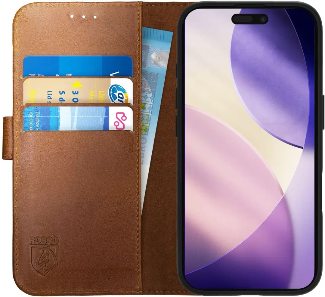 Rosso Deluxe Echt Leer Hoesje Geschikt voor Apple iPhone 17 Pro Max