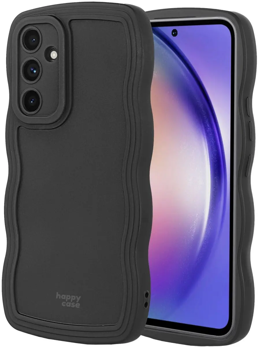 HappyCase Wavy Hoesje Samsung Galaxy A54 - Zwart