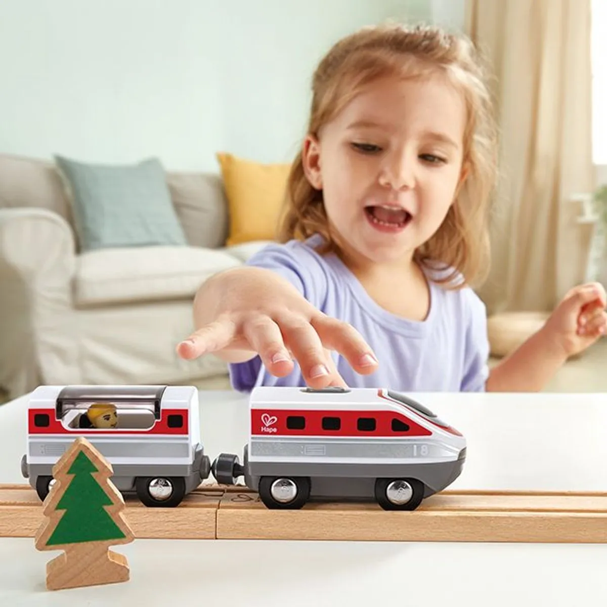 Hape Intercity Treinenset E3774 - 4-delig - 2x AAA