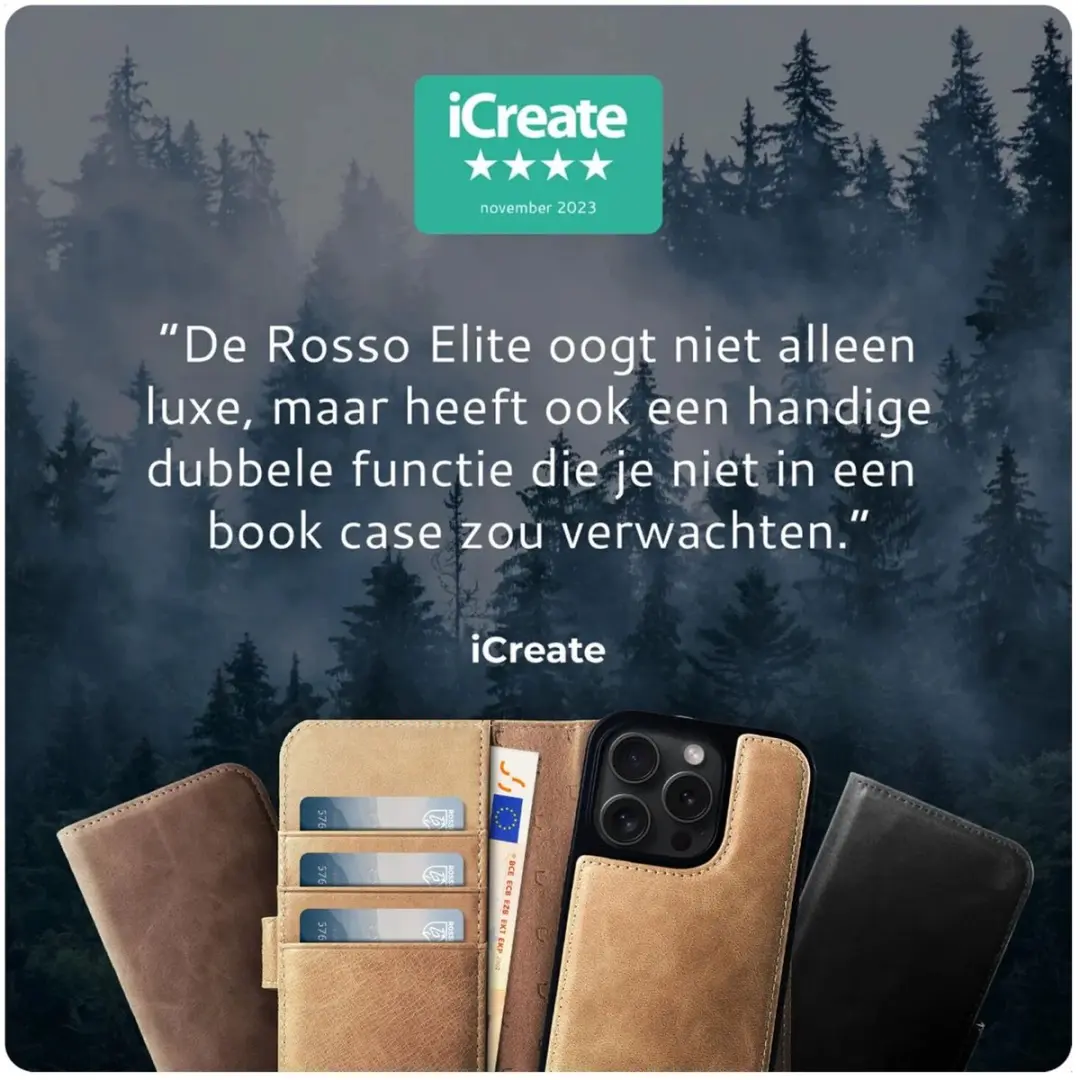 Rosso Elite 216759 Hoes iPad Air 11 - 2-in-1 Echt Leer - Lichtbruin