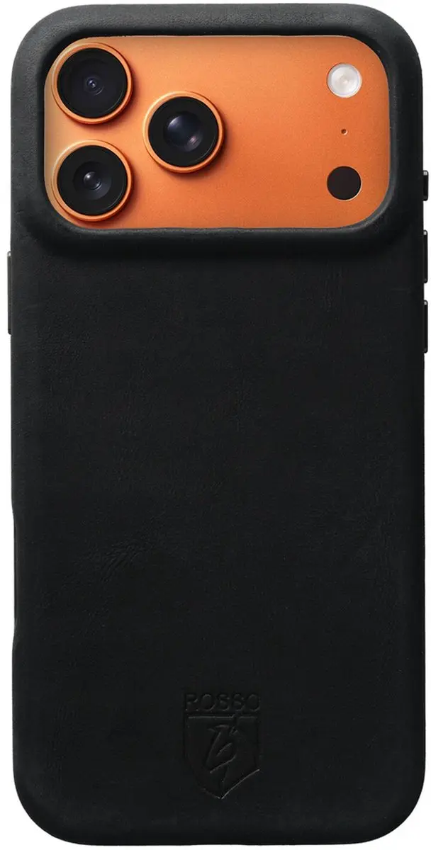 Rosso Elite 218760 Hoesje iPhone 17 Pro Max - Echt Leer - Zwart