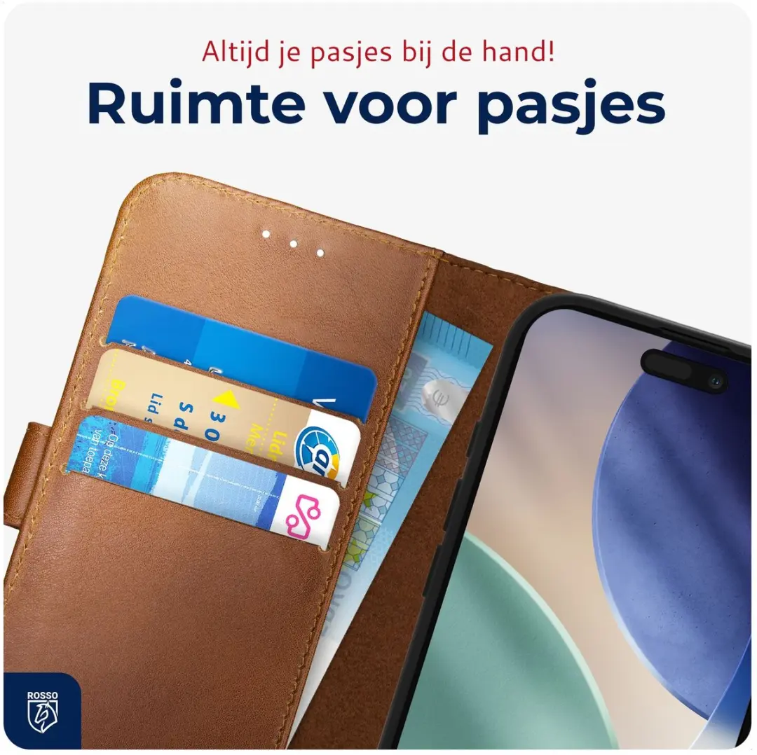 Rosso Deluxe Echt Leer Hoesje iPhone Air - 3 Pasjes - Bruin