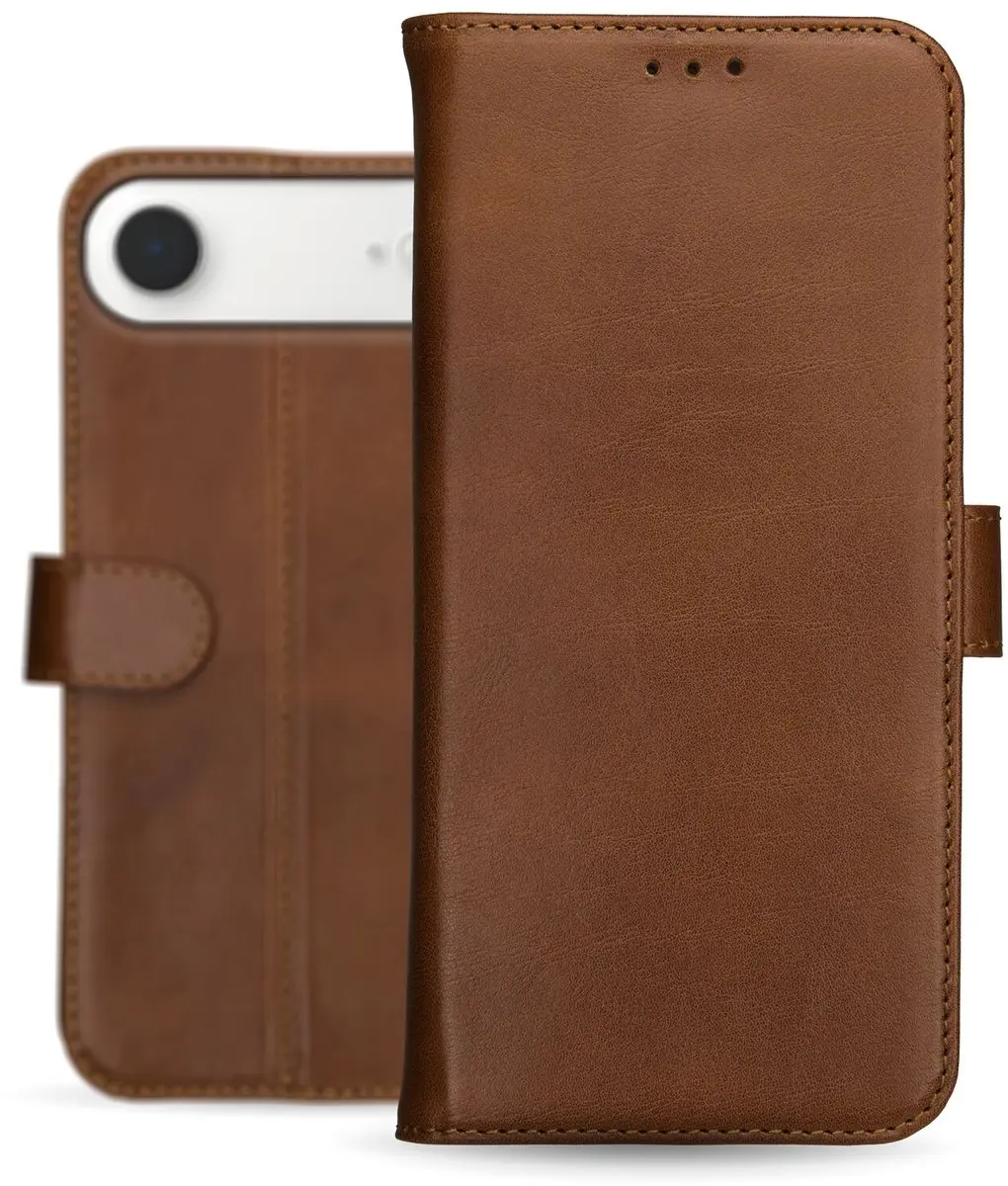 Rosso Deluxe Echt Leer Hoesje iPhone Air - 3 Pasjes - Bruin - afbeelding 6 van 6