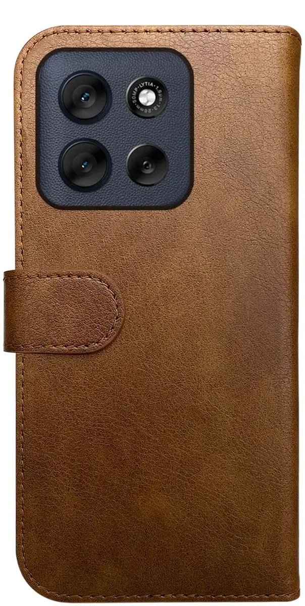 Rosso Element Wallet Book Case Moto G56 - 3 Pasjes - Bruin