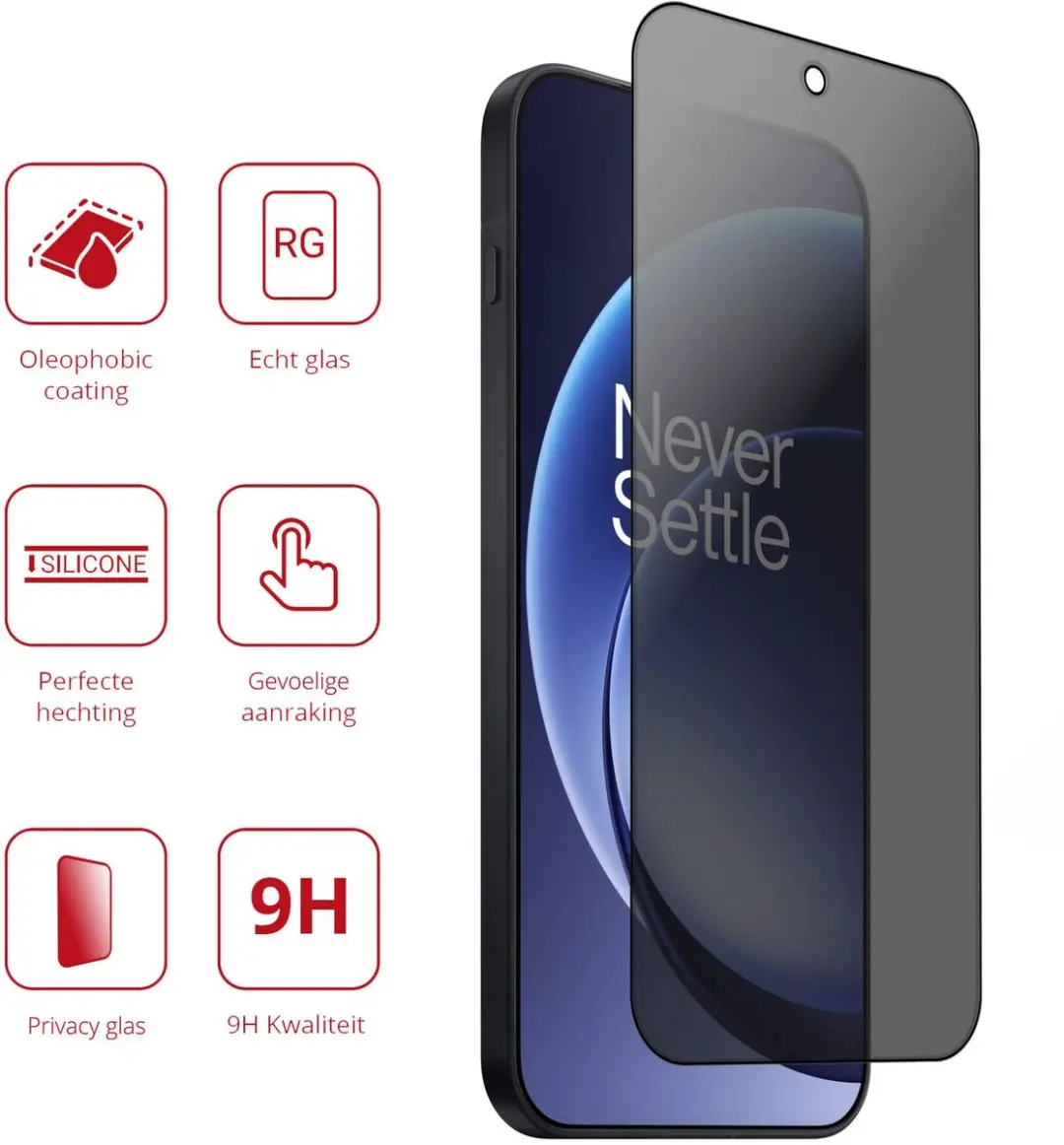 Rosso Privacy Screen OnePlus 15 - 9H Glas - Case Friendly