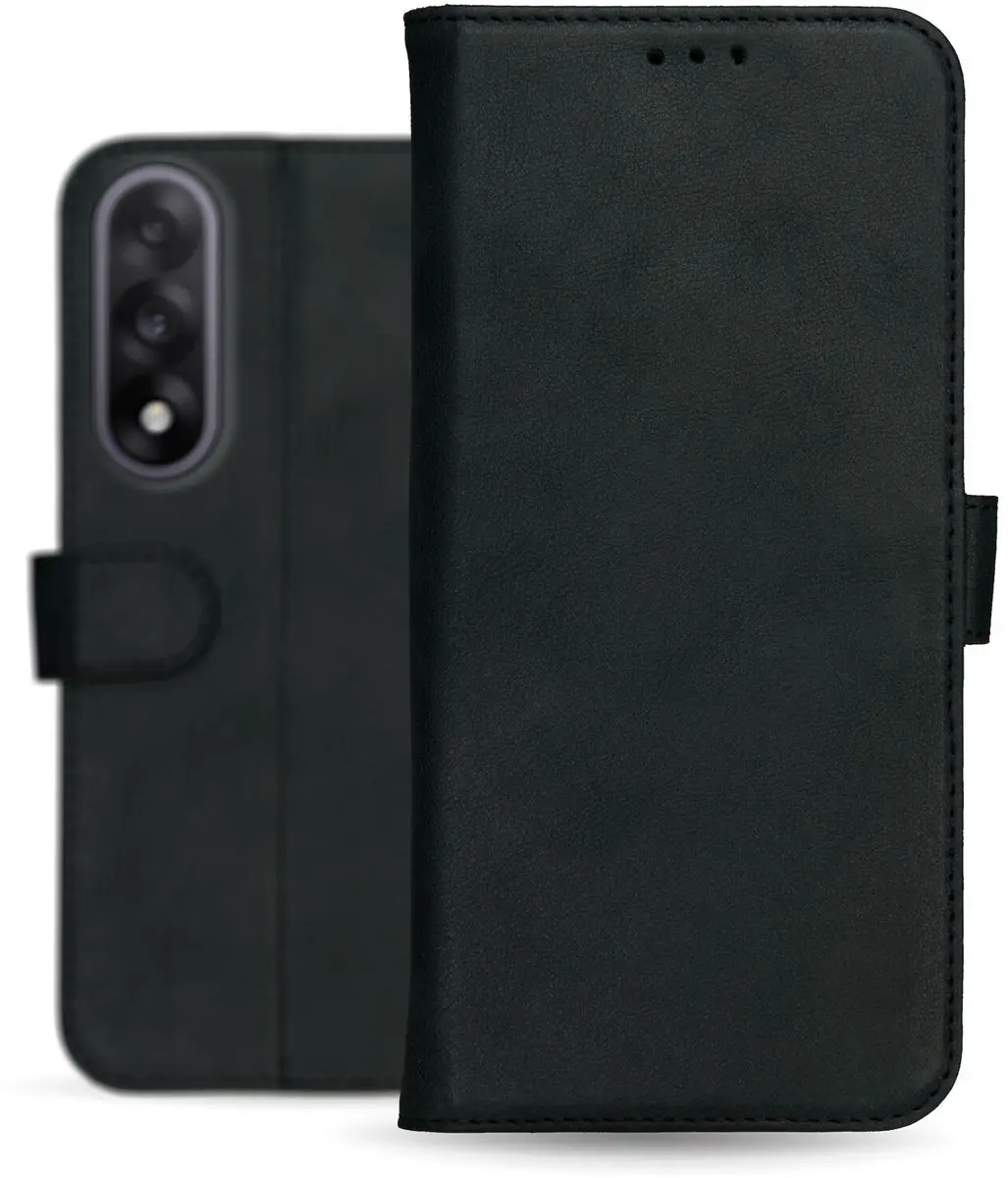 Rosso Deluxe Echt Leer Hoesje OnePlus Nord 5 - 3 Pasjes - Zwart