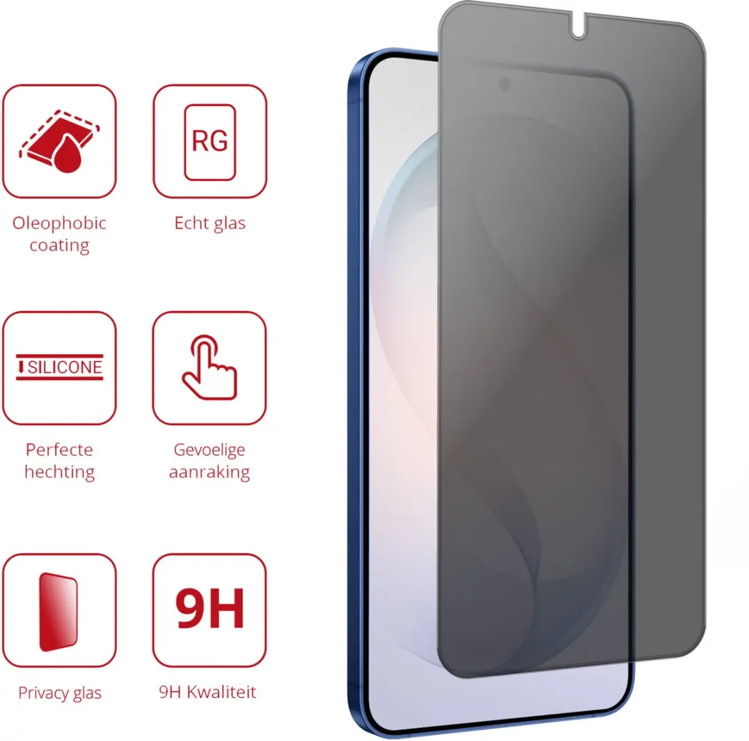 Rosso Privacy Screen Protector Samsung Galaxy S26 Plus - 9H Glas