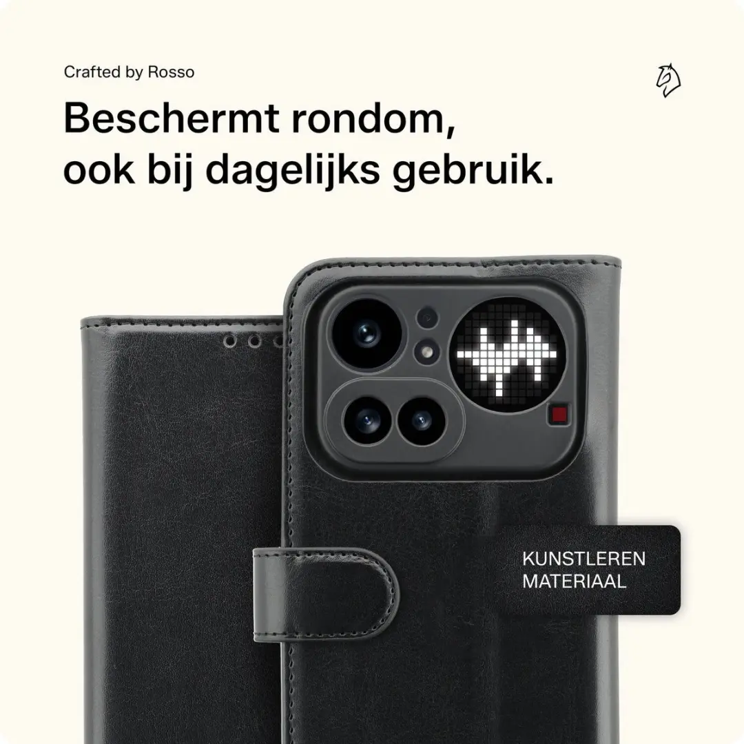Rosso Element Wallet Book Case Nothing Phone (4a) Pro - 3 Pasjes - Zwart