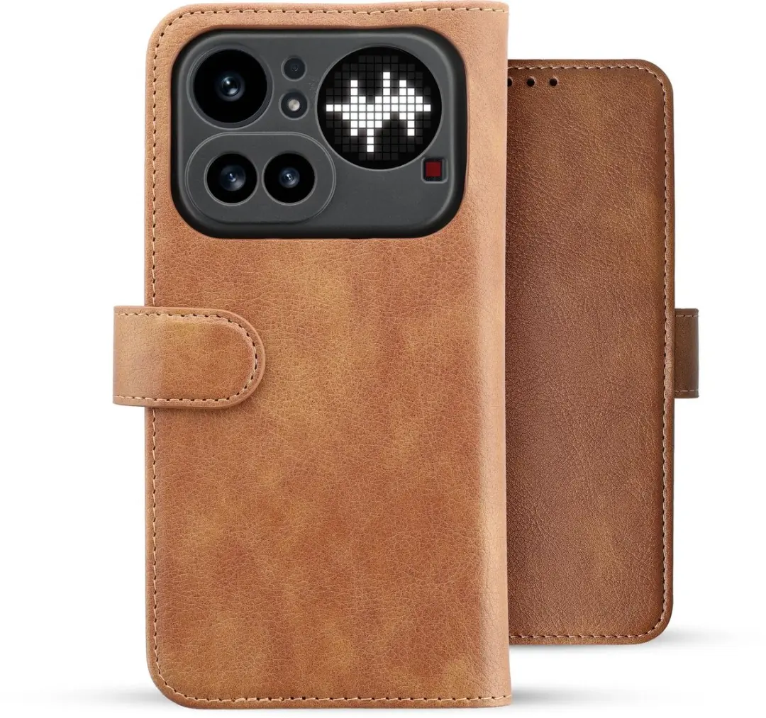 Rosso Element Wallet Book Case Nothing Phone (4a) Pro - 3 Pasjes - Bruin - afbeelding 6 van 6