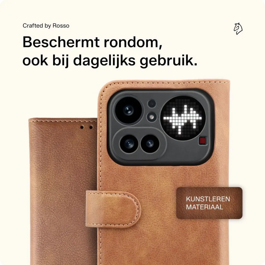 Rosso Element Wallet Book Case Nothing Phone (4a) Pro - 3 Pasjes - Bruin