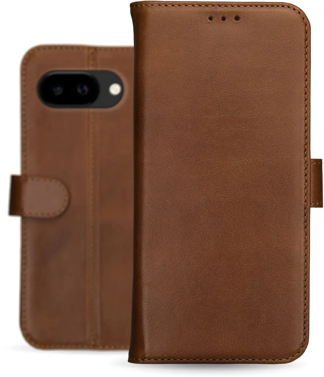 Rosso Deluxe Echt Leer Hoesje Google Pixel 10a - 3 Pasjes - Bruin