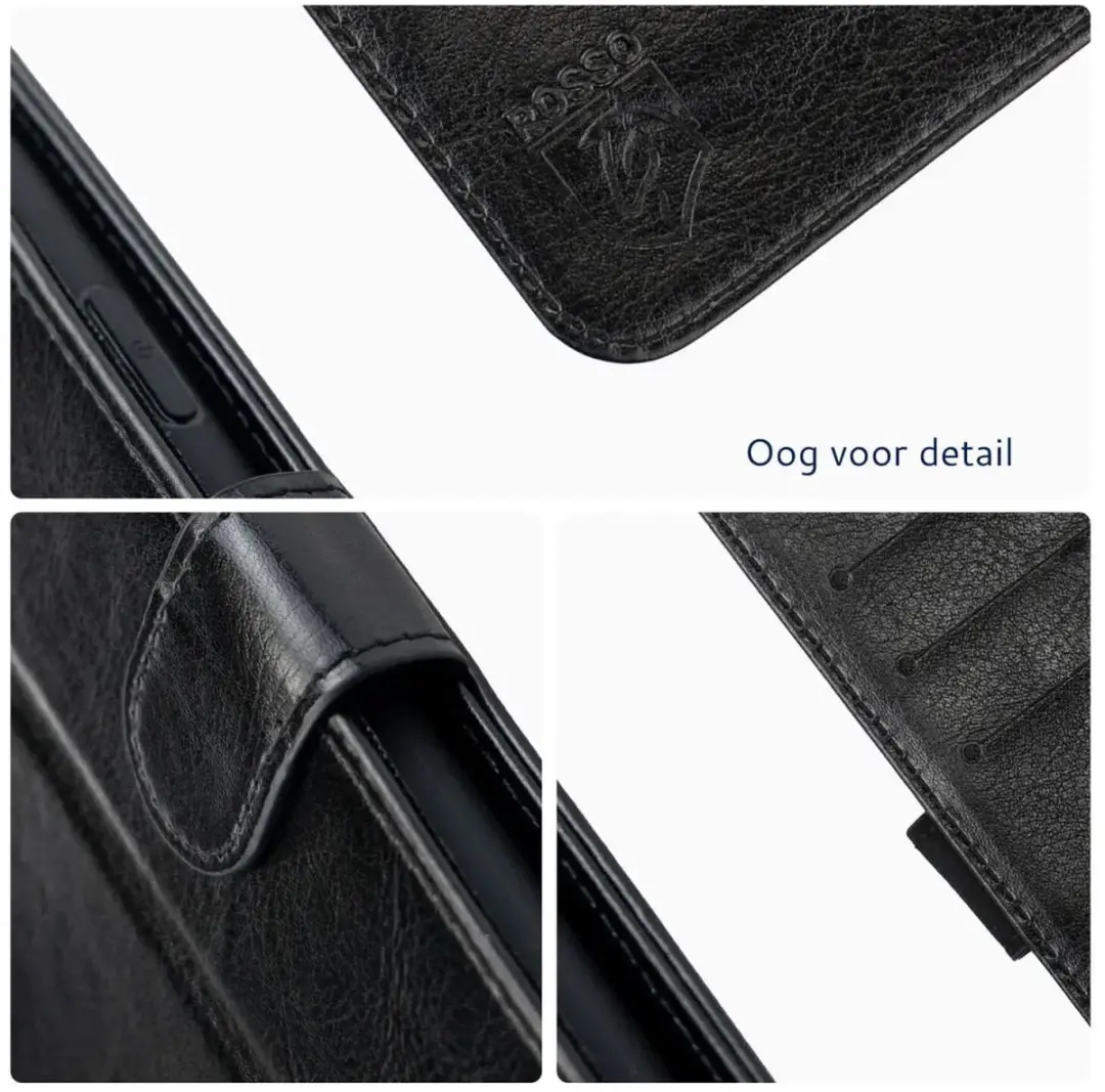 Rosso Element Wallet Book Case Xiaomi 17 Ultra - 3 Pasjes - Zwart