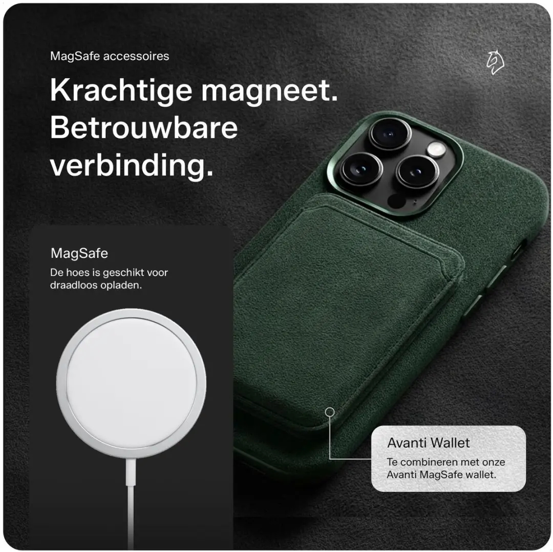 Rosso Avanti iPhone 15 Pro Max Hoesje - Groen - 3 Pasjes