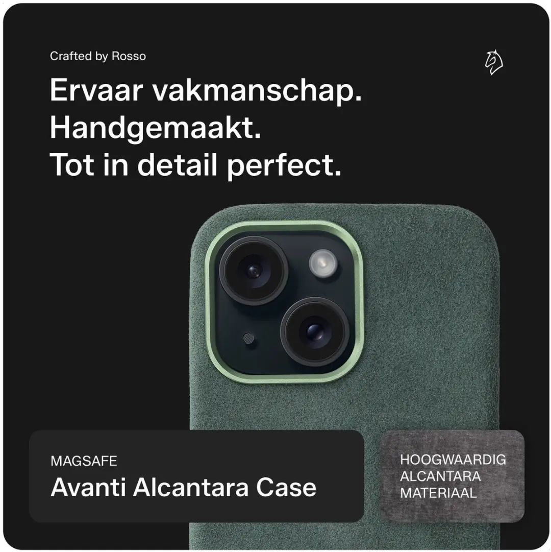Rosso Avanti iPhone 13/14 Hoesje - Groen - 3 Pasjes
