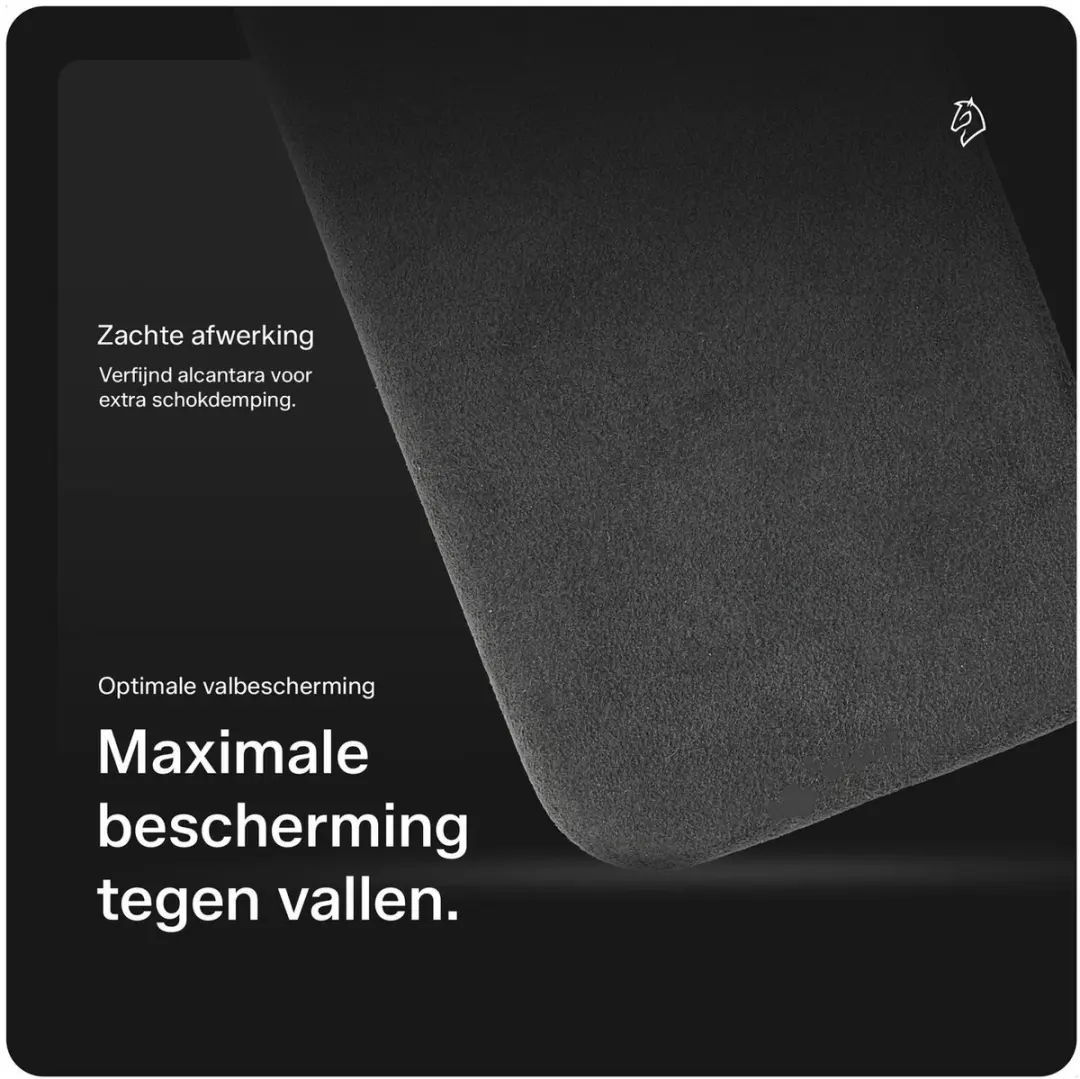 Rosso Avanti iPhone 14 Pro Hoesje - Grijs Alcantara - 3 Pasjes