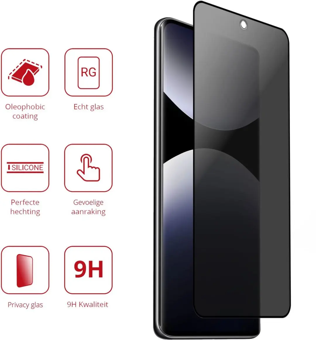 Rosso Privacy Screen Protector Xiaomi Redmi Note 15 Pro Plus - 9H Glas