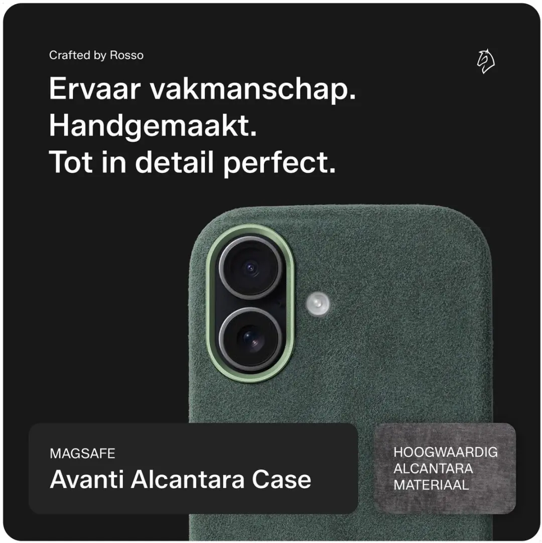 Rosso Avanti iPhone 16 Hoesje Groen - MagSafe Wallet 3 Pasjes