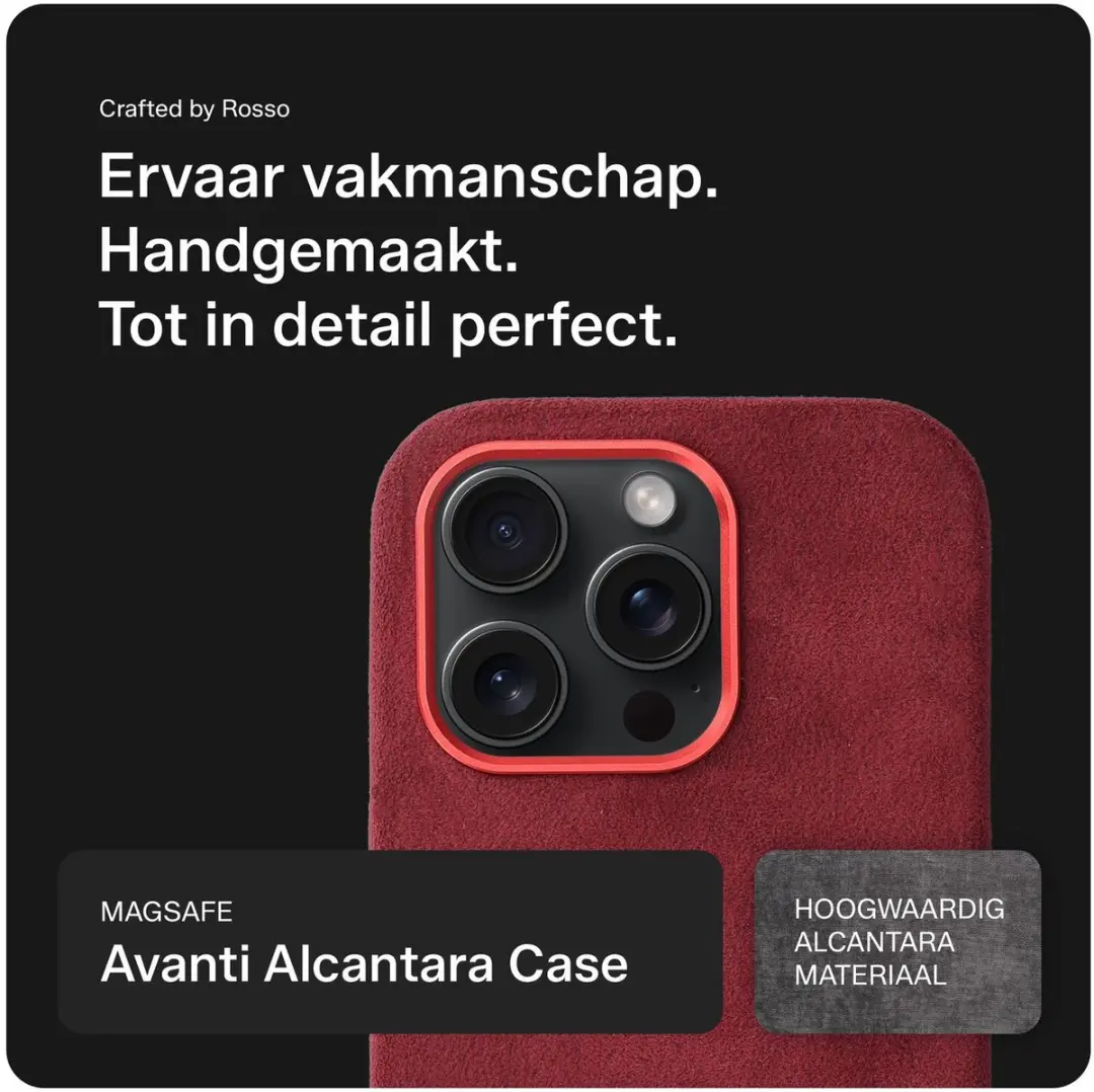 Rosso Avanti iPhone 15 Pro Hoesje - 3 Pasjes - Burgundy - afbeelding 6 van 6