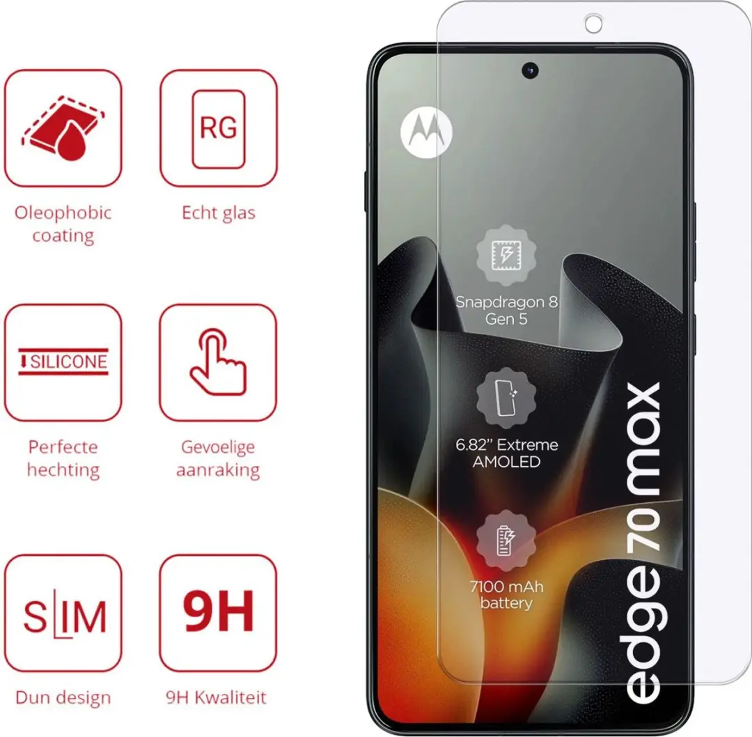 Rosso Screen Protector Motorola Edge 70 Max - 9H Tempered Glass
