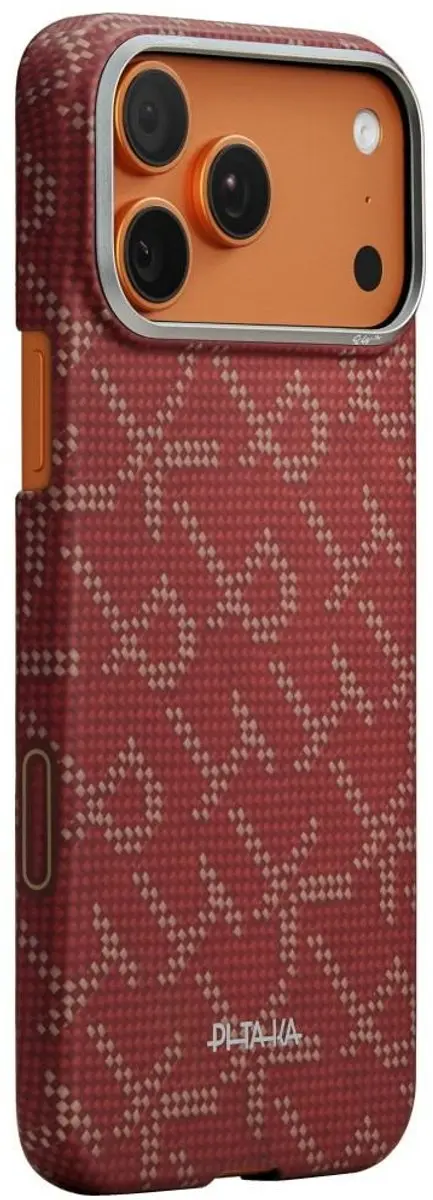 Pitaka Ultra Slim Hoesje iPhone 17 Pro Max KI1702PTKP - MagSafe - Aramidevezel - Rood - afbeelding 2 van 6