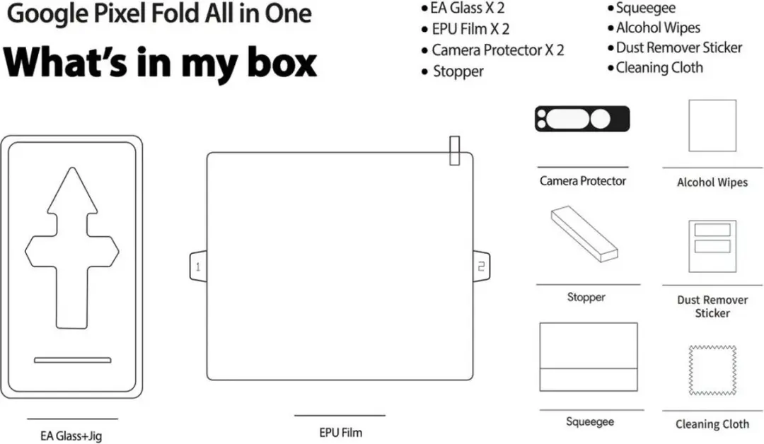 Whitestone All In One Pack Google Pixel Fold - 6 Stuks