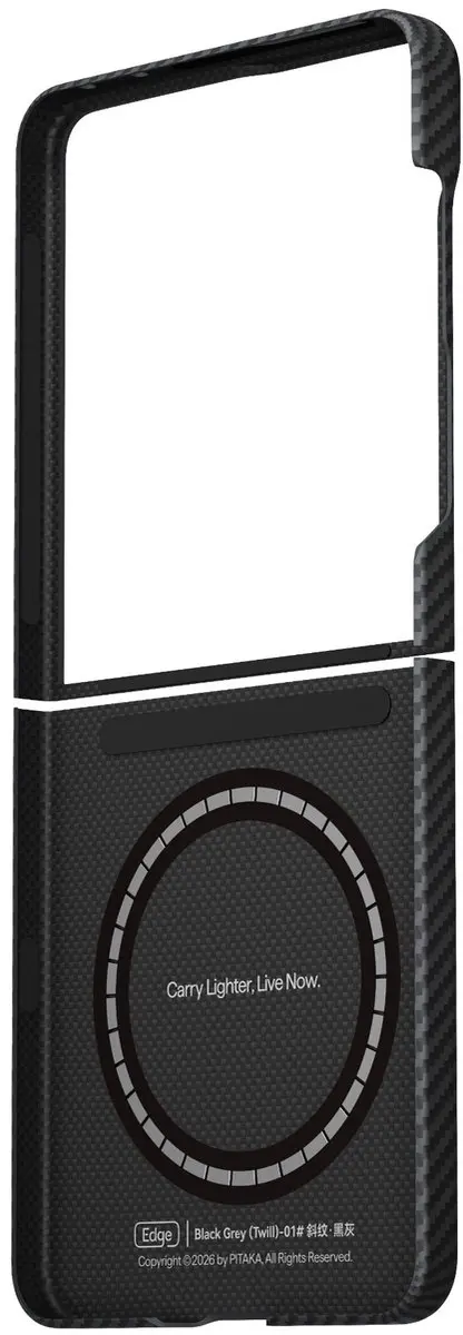 Pitaka Edge Case Samsung Galaxy Z Flip8 FBFLIP8 - MagSafe - Aramidevezel - Black Grey