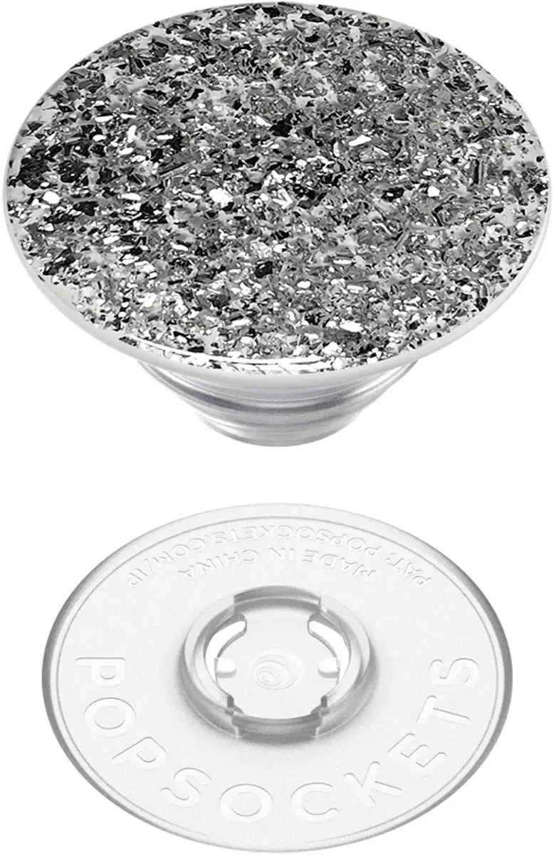 PopSockets PopTop Confetti Foil Silver - Telefoonbutton